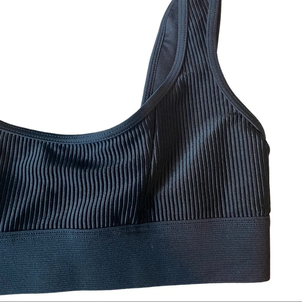 Frankies Bikinis Ribbed Drew Bikini Top XS Black‎